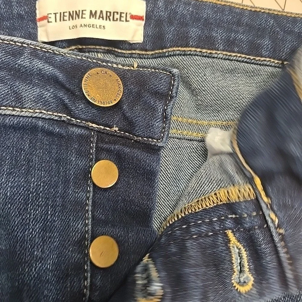 Etienne Marcel Destroyed Denim Button Fly Women's Jeans‎ Size 27
